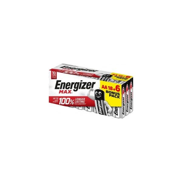 Energizer, Pack de 18 + 6 Pilhas Energizer Max AA (LR06) 1,5 V E303513100