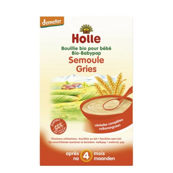Holle Bio Papa Semolina Trigo Integral 4M 250g