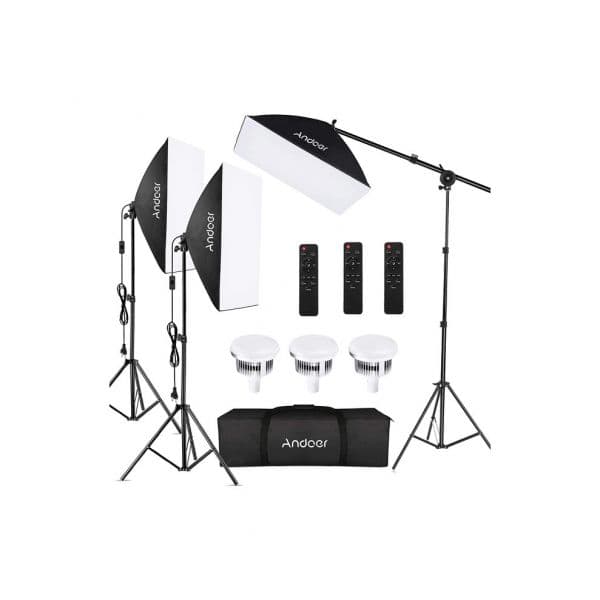 Iluminação Estúdio Led Kit 3 Softboxes Bicolor c/ Comandos