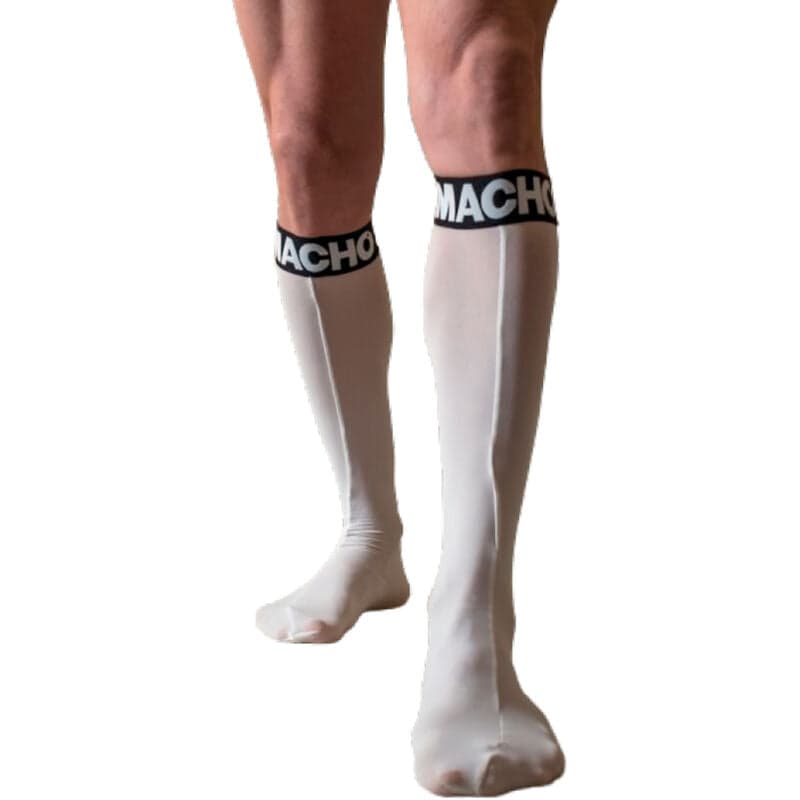 Macho Meias Finas Tamanho Único Branco 130x10x130
