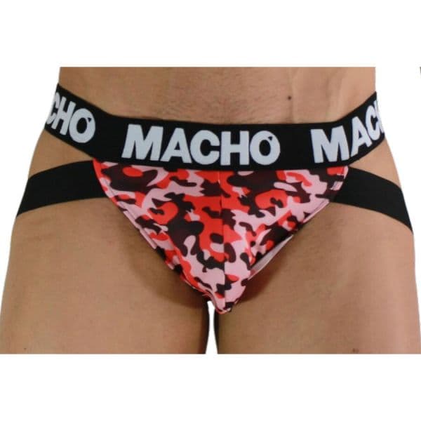 Macho Underwear Jock Militar Vermelho/Verde L
