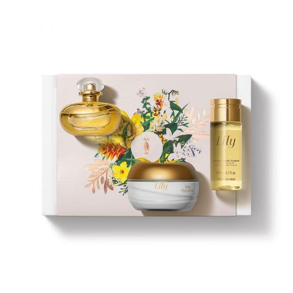 O Boticário Dia da Mãe Lily Eau de Parfum 75ml + Creme Hidratante Acetinado 250g + Óleo Perfumado Corporal 150ml Coffret Coffret