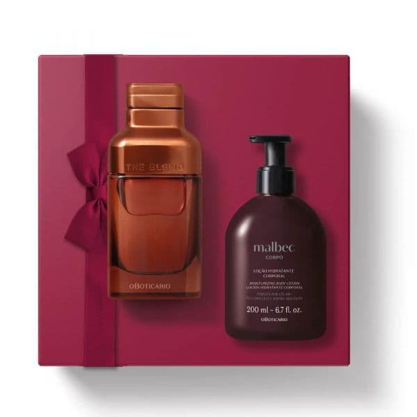 O Boticário Dia do Amor The Blend Eau de Parfum 100ml + Loção Hidratante Corporal Malbec 200ml + Espuma de Barbear Malbec Sensitive 200ml Coffret