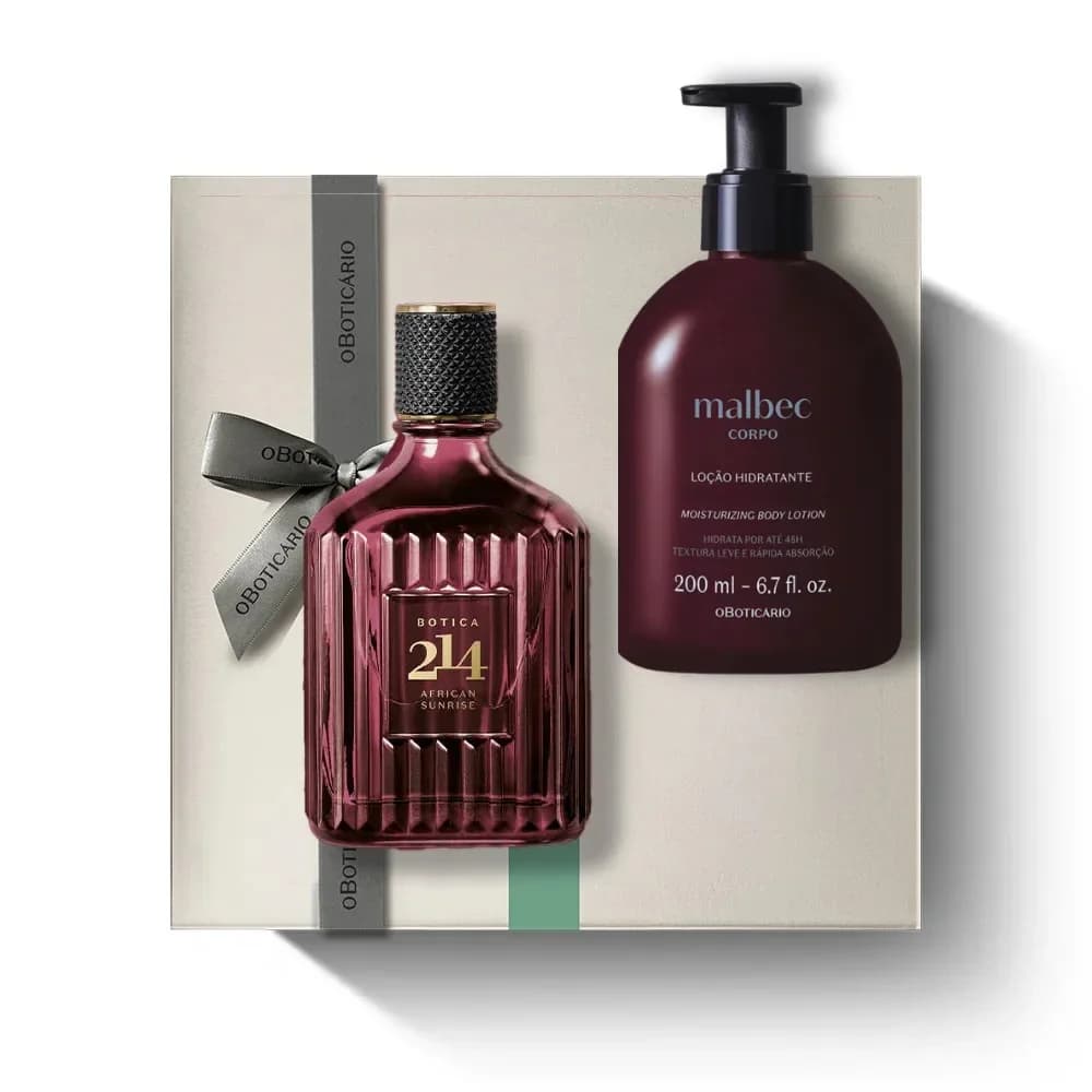 Botica 214 African Sunrise Eau de Parfum 90ml + Loção Corporal Malbec 200ml Coffret