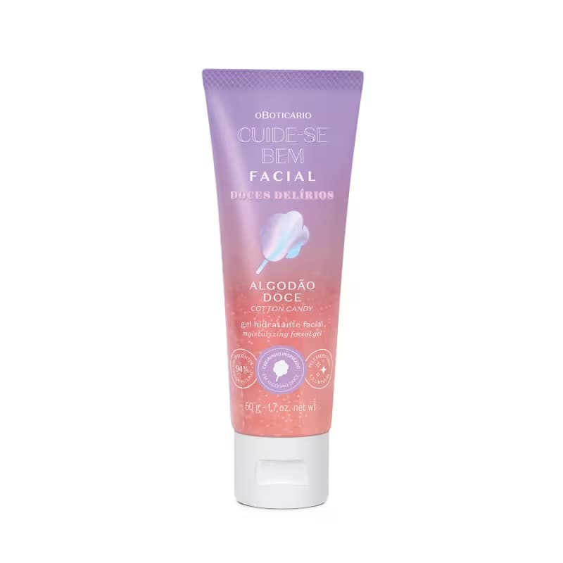 Gel Hidratante Facial Doces Delírios Algodão Doce 50g