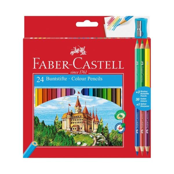 Faber-castell Lápis de Cor 3 Lápis Bicolor + 1 Afia + 24 un. - 110324