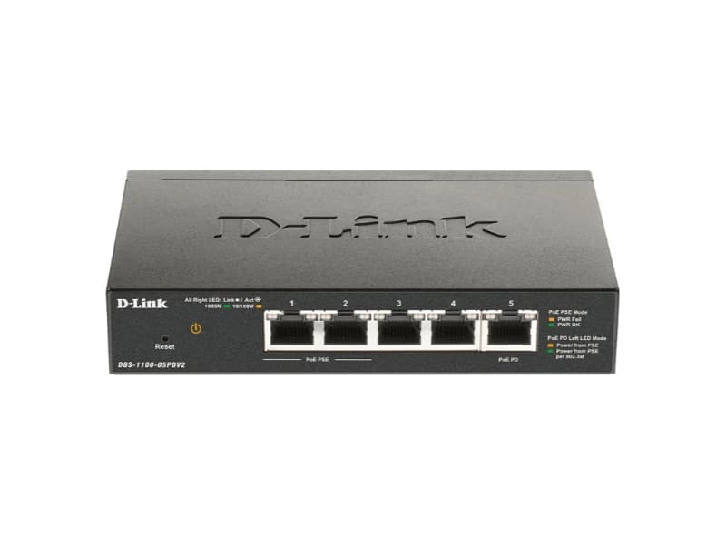 D-Link Swith 5-port Gigabit Poe Smart Managed - DGS-1100-05PDV2