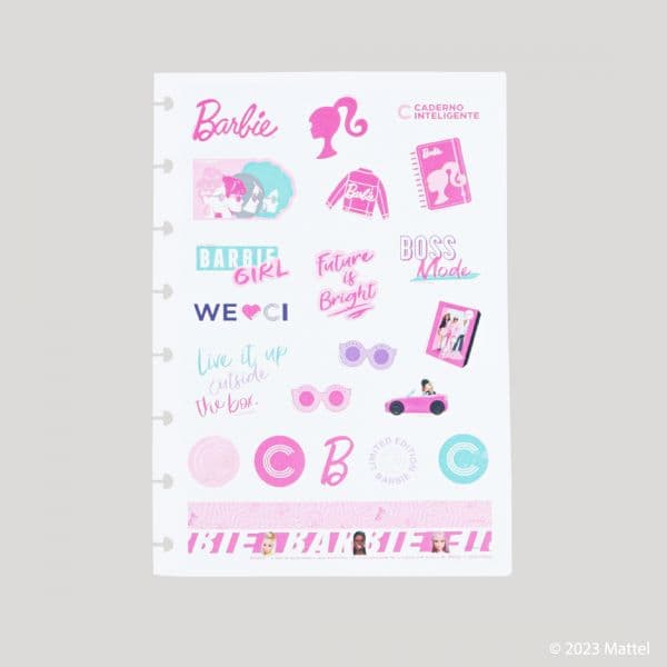 Caderno Inteligente Folha de Adesivos A5 Barbie Pink