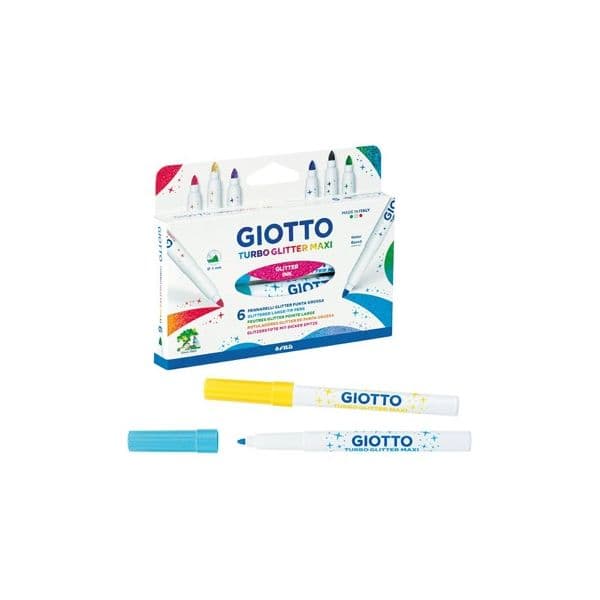 Marcador Feltro Giotto Turbo Maxi Glitter 6 Cores 130426600 - 130426600