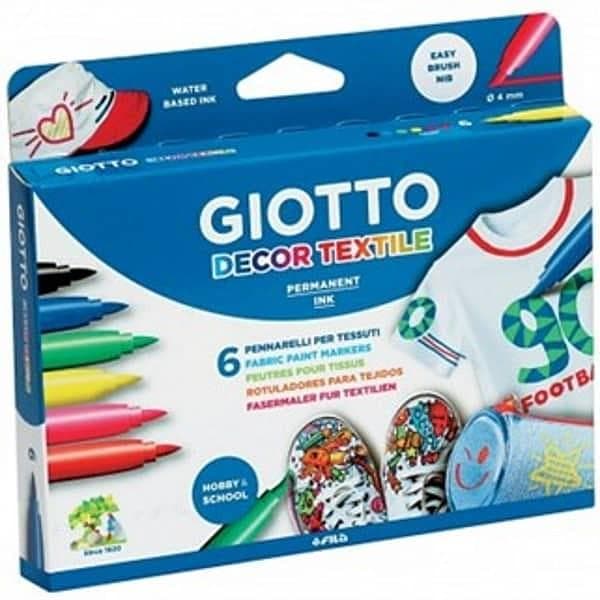 Marcador Tecidos 6 Cores Giotto Decor 6un