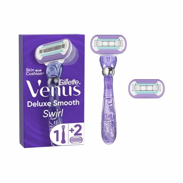 Gillette Venus Swirl Smooth Máquina de Barbear Manual 1 Unidade Recarga 2 Peças