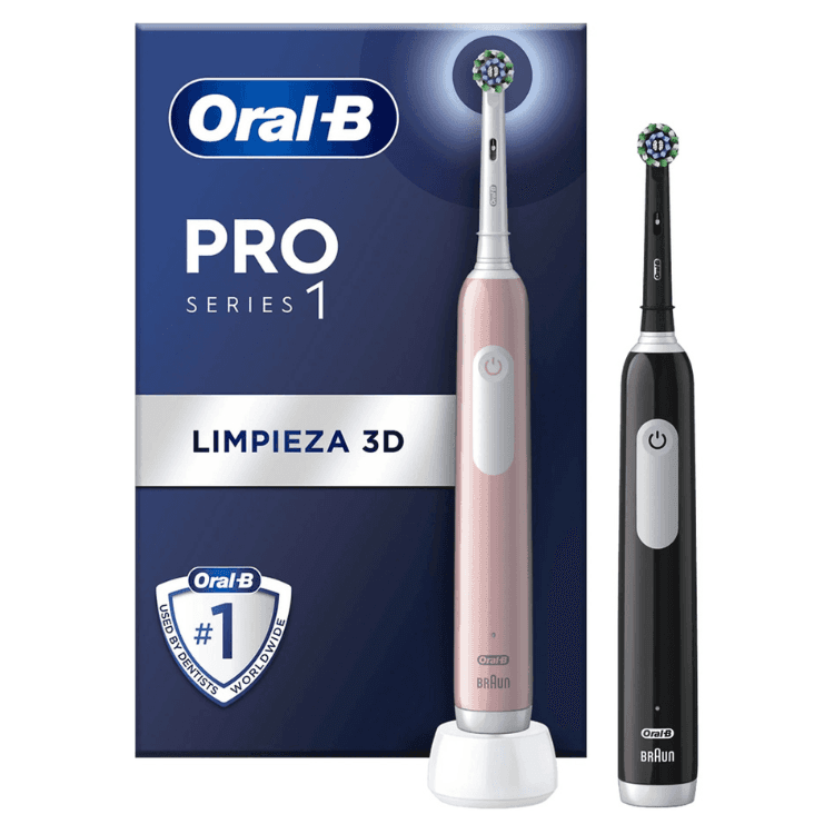 Oral-B Pro1 Christmas Pack de 2 Escovas de Dentes Elétricas Rosa/Preta