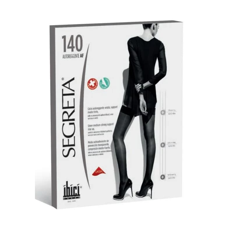 Ibici Stay Up Meia até à raiz da coxa 140 T2 Cor Preta