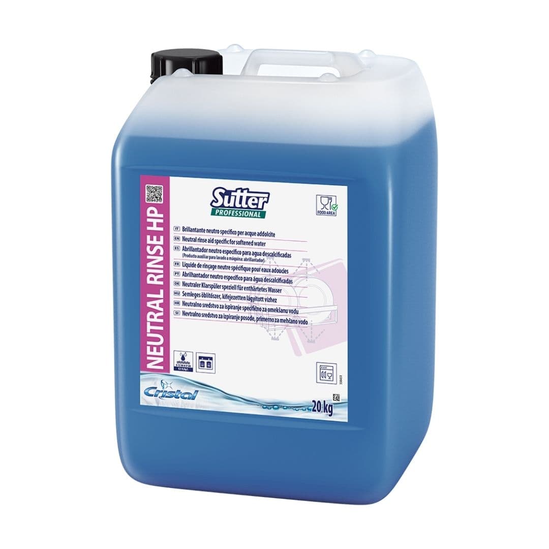 Sutter Neutral Rinse HP - Abrilhantador neutro para máquinas de lavar loiça em águas descalcificadas 20kg
