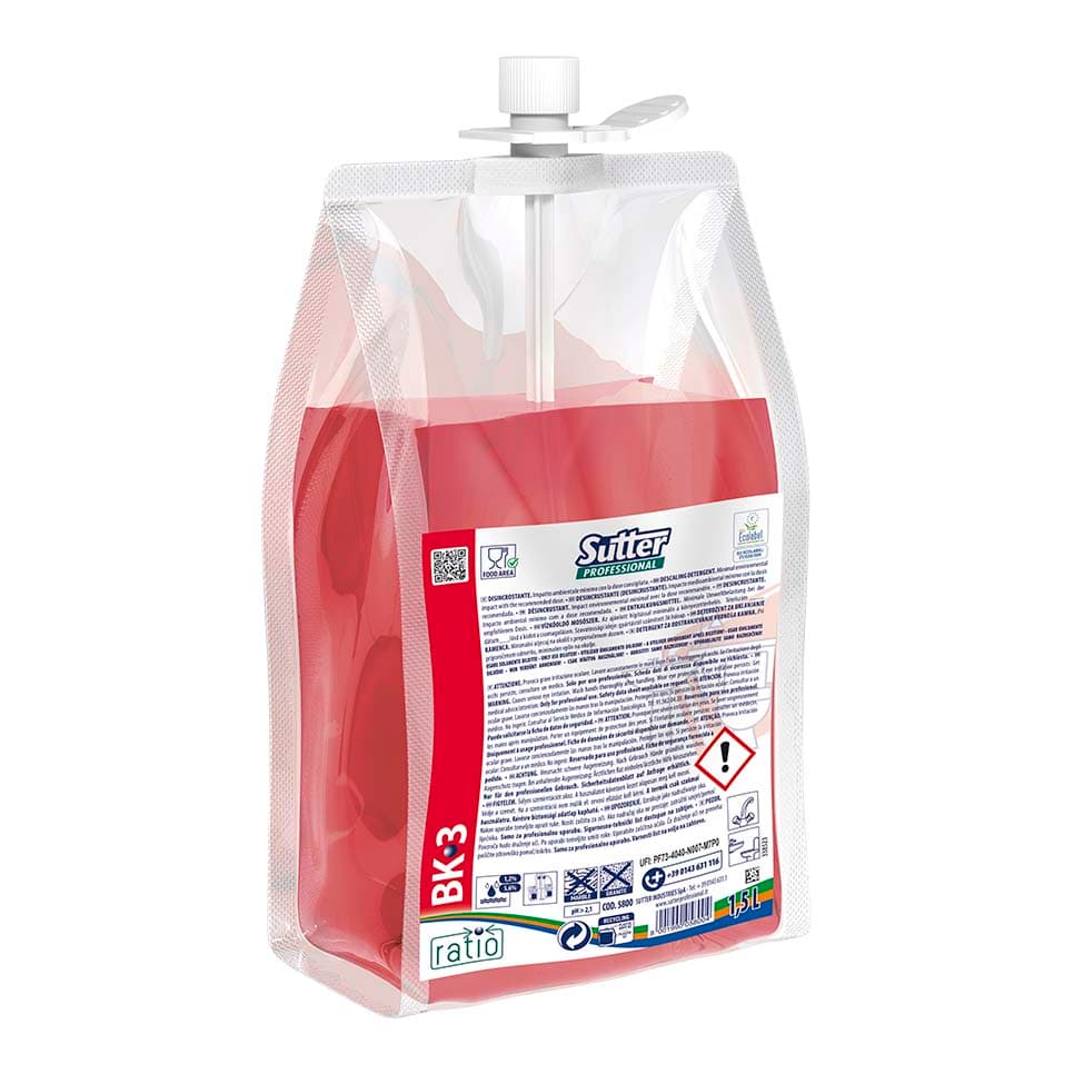 Sutter BK-3 – Detergente Anticalcário Perfumado Ultraconcentrado para Casas de Banho 1,5 LT