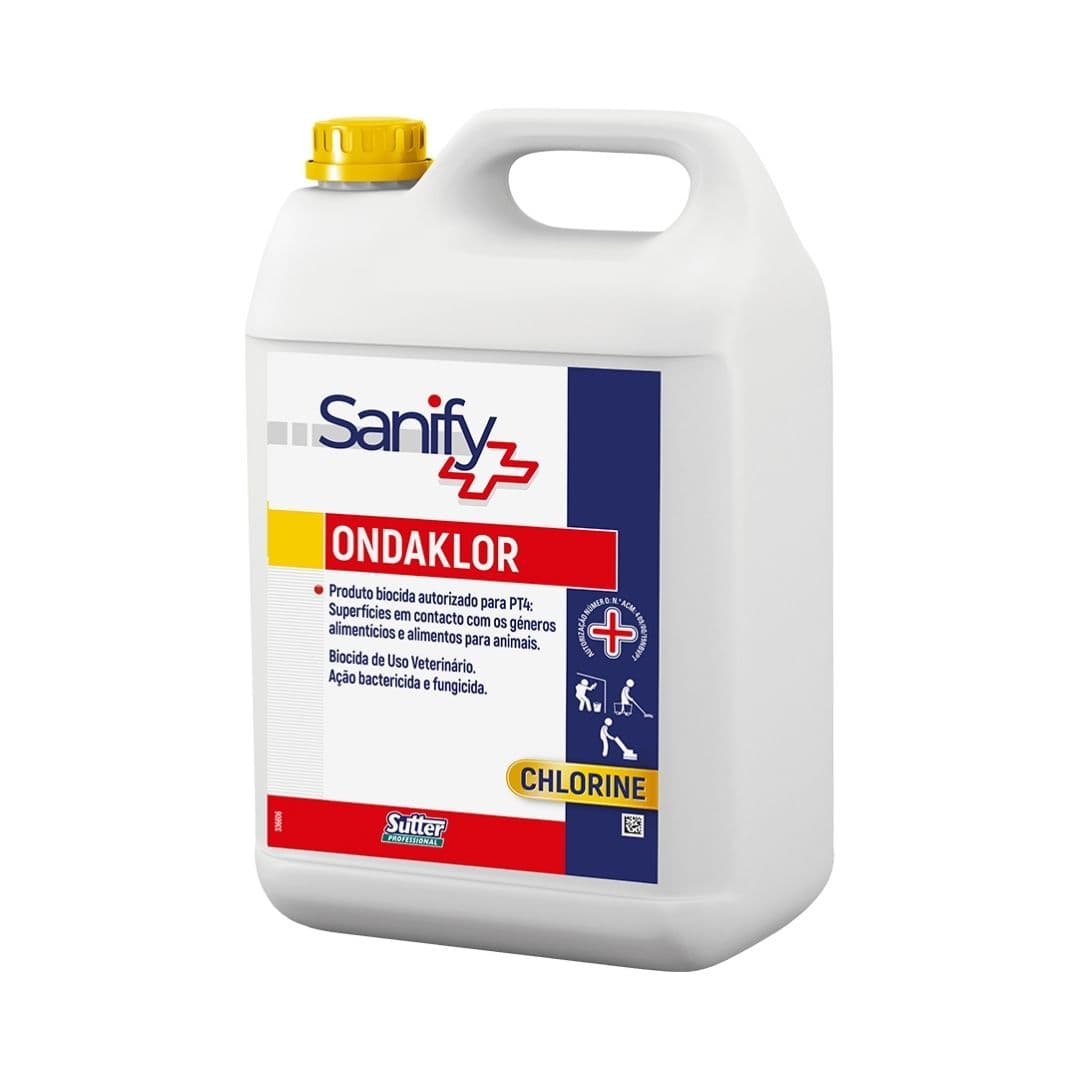 Sutter Ondaklor - Biocida Cloroxidante para Limpeza e Desinfeção de Pavimentos e Superfícies em Áreas Alimentares 5kg