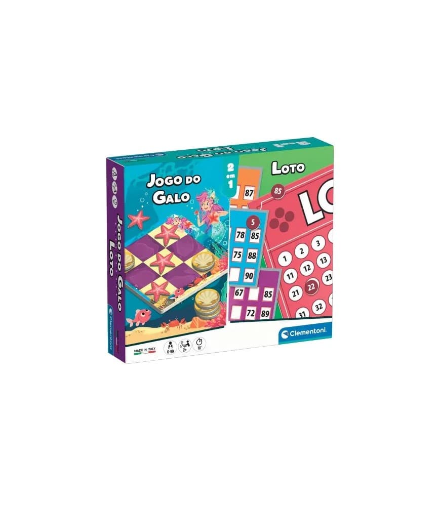 Clementoni Jogo Mesa 2 em 1 Jogo Do Galo + Loto