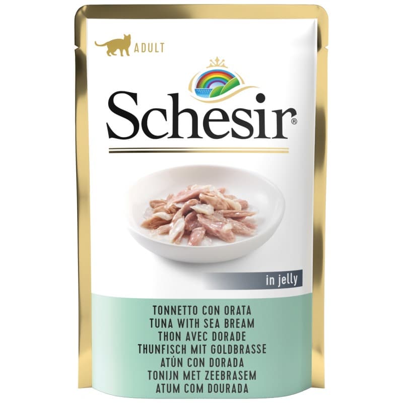 Schesir Pouch Gato de Atún con dorada en gelatina 85 gr