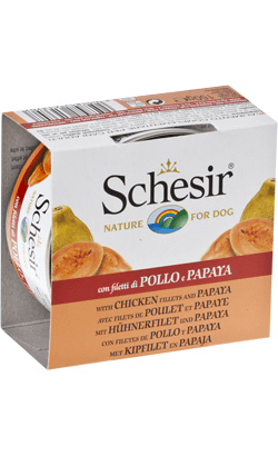Ração Húmida Schesir Nature Chicken & Papaya Wet Dog 150g