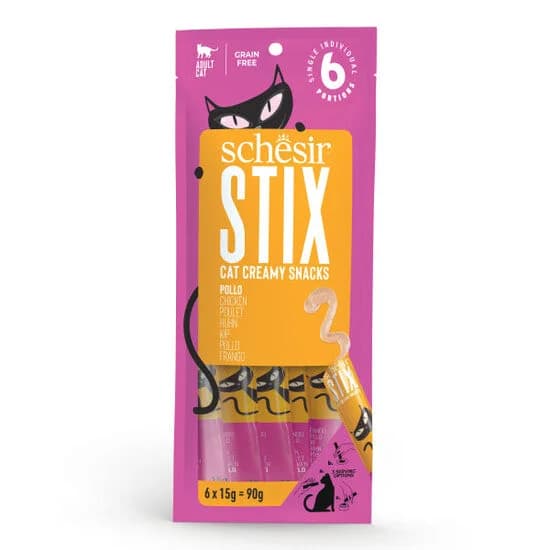 SCHESIR STIX CREAMY SNACK GATO HUMIDO FRANGO