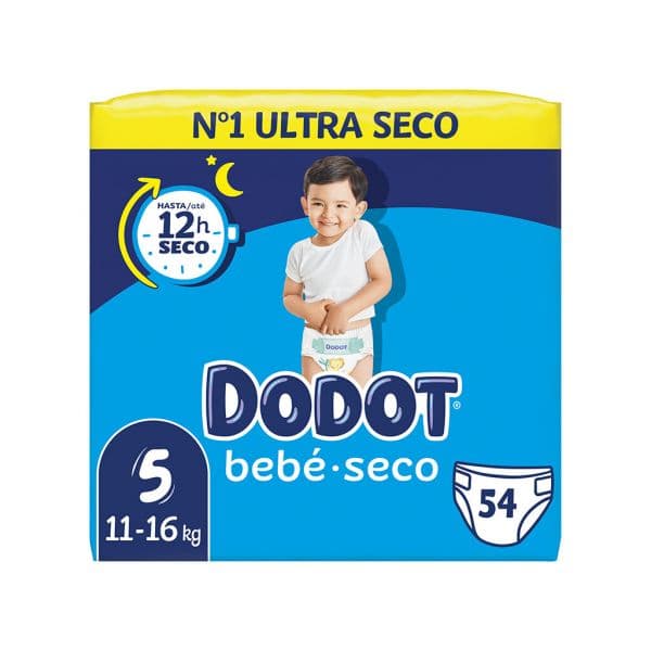Fraldas Dodot Bebé Seco T5 (11-16kg) 54 unidades