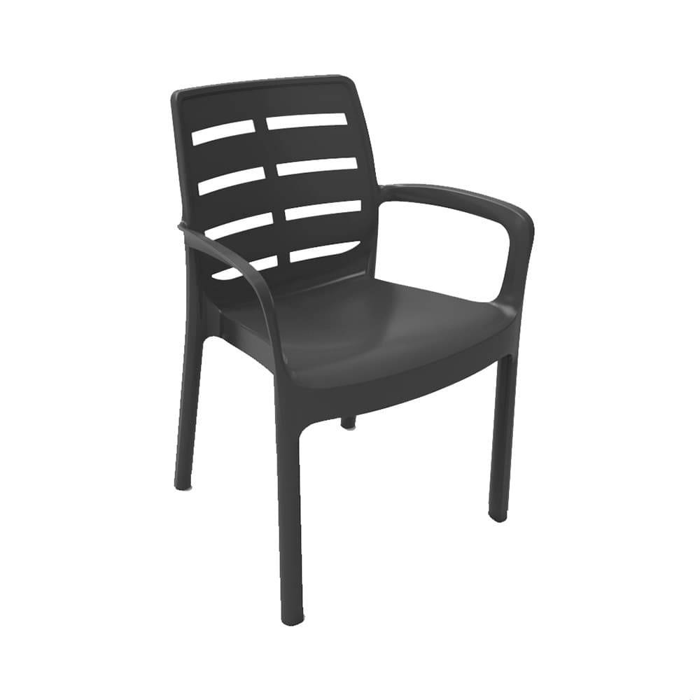 IPAE PROGARDEN Cadeira Empilhável Borneo 60,5x54x82cm Preto