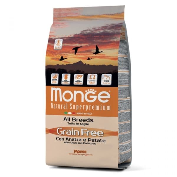 Monge All Breeds Grain Free Adult Duck & Potato 12Kg