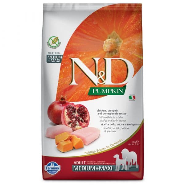 Farmina N&D Pumpkin Adulto Medium/maxi Frango & Romã 2,5Kg
