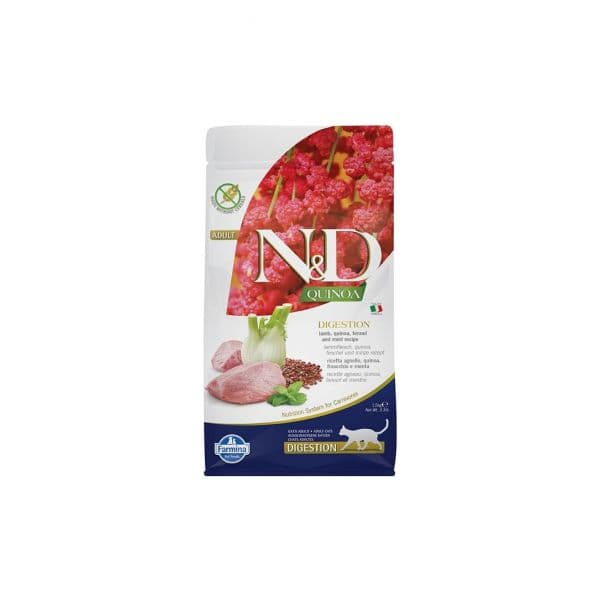 Farmina N&D Quinoa Digestion Adulto Cordeiro Cat 5Kg