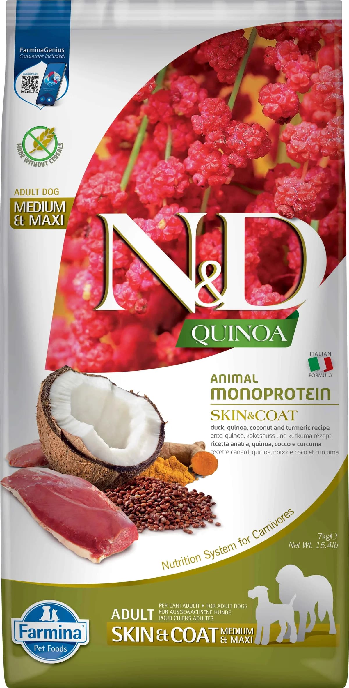 Farmina N&D Cão Quinoa Pele e Pelo Pato