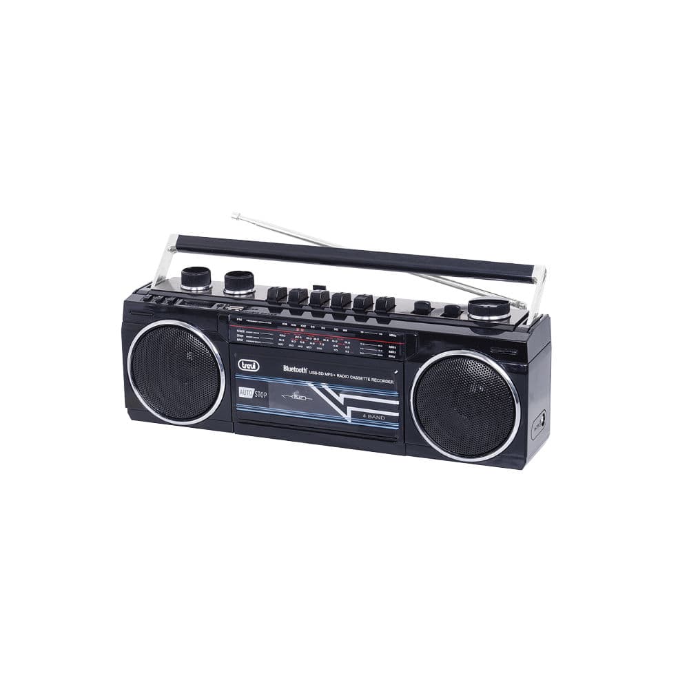 Trevi Rádio Gravador Cassetes Portátil Retro Preto RR501BTBLACK