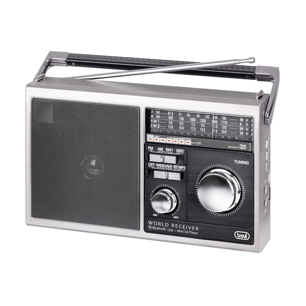 Trevi Rádio Portátil com USB, MP3 e SD MB 749 W - Cinzento