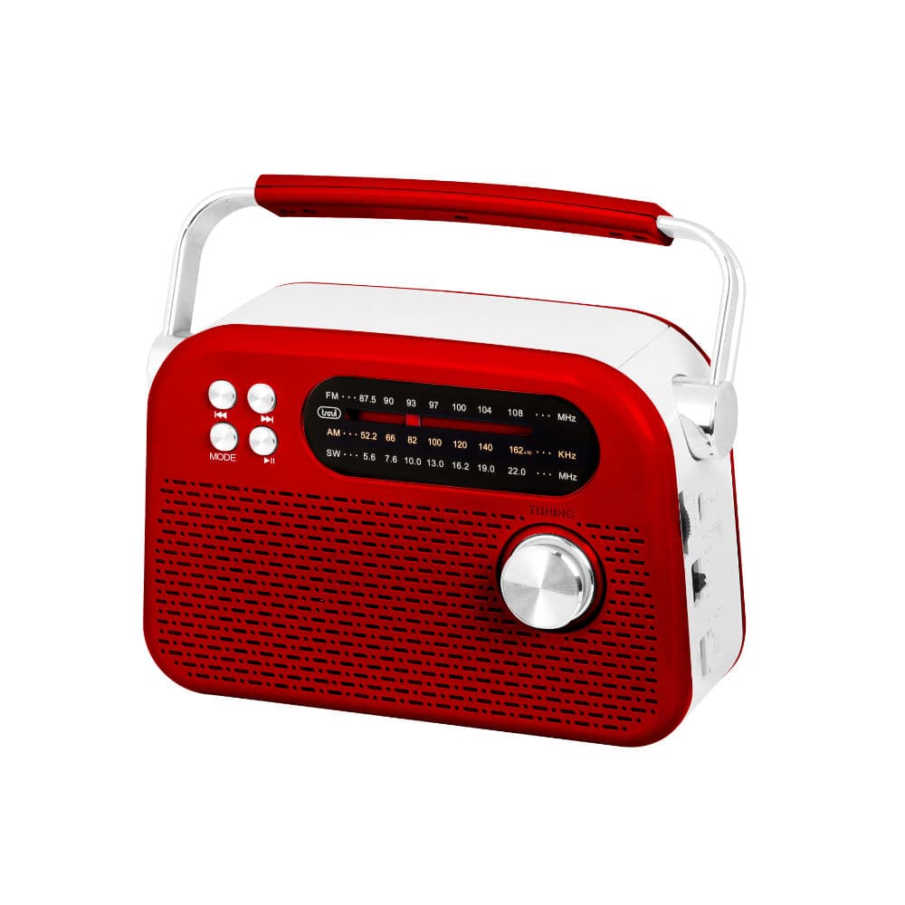 Rádio Wireless Portátil com USB/Micro SD – Vermelho