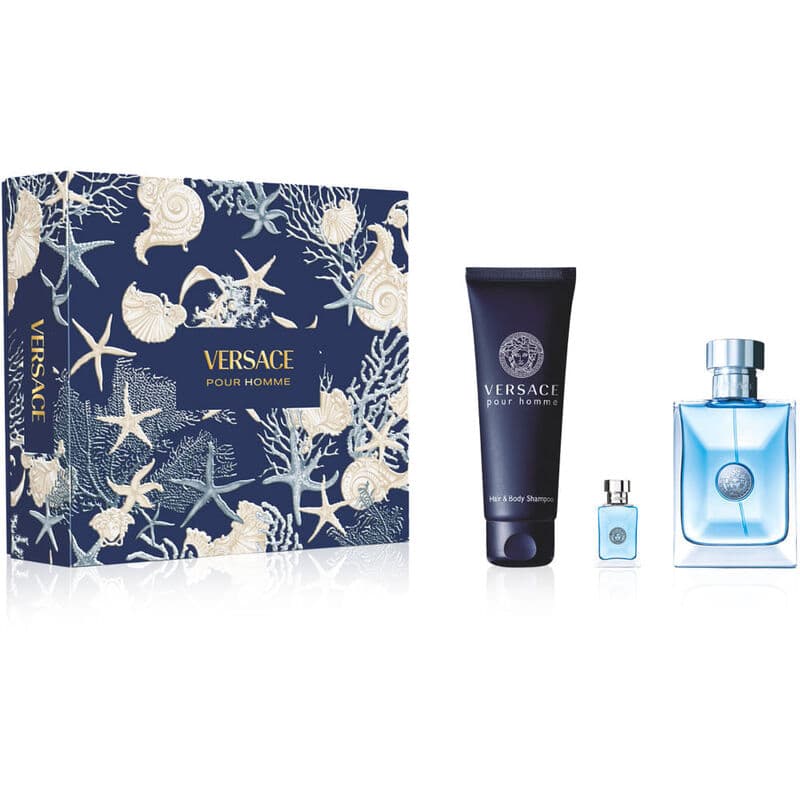 Conjunto Versace Pour Homme EDT 100 ml,miniatura EDT 5 ml a sprchový gel 150 ml