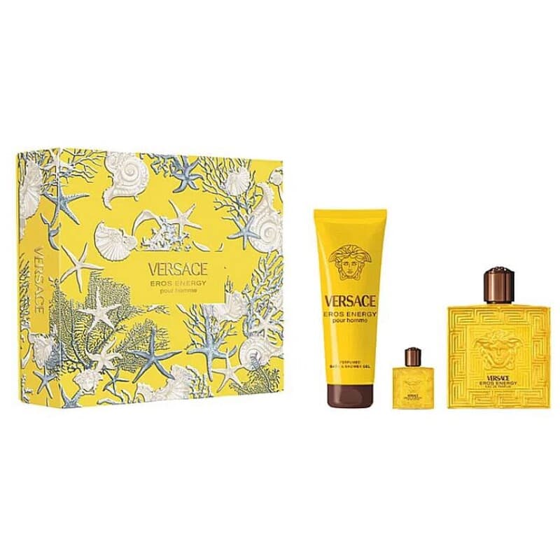 Conjunto Eros Energy EDT 100 ml, sprchový gel 150 ml aminiatura EDT 5 ml