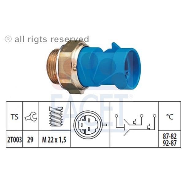 Facet 7.5622 - Interruptor de temperatura, ventilador do radiador - 8012510044544