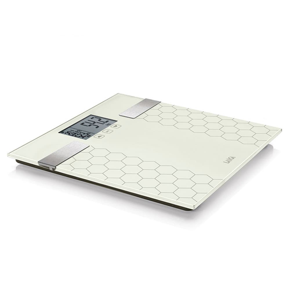 Balança de banho digital com cálculo da composição corporal cor branca 180kg ps5014 laica