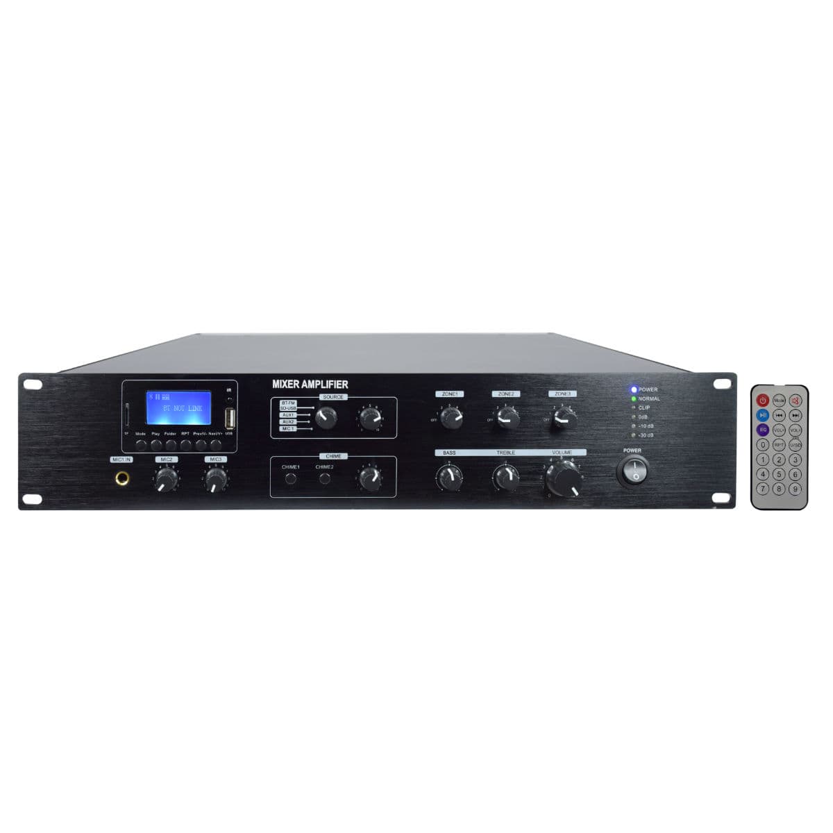Amplificador Audio 100V 225W FM/USB/MP3 – 3 Zonas
