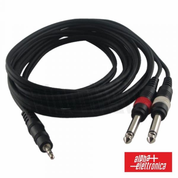 Alpha Elettronica Cabo Jack 3.5mm Macho St / 2jack 6.35mm Macho Mn 3m