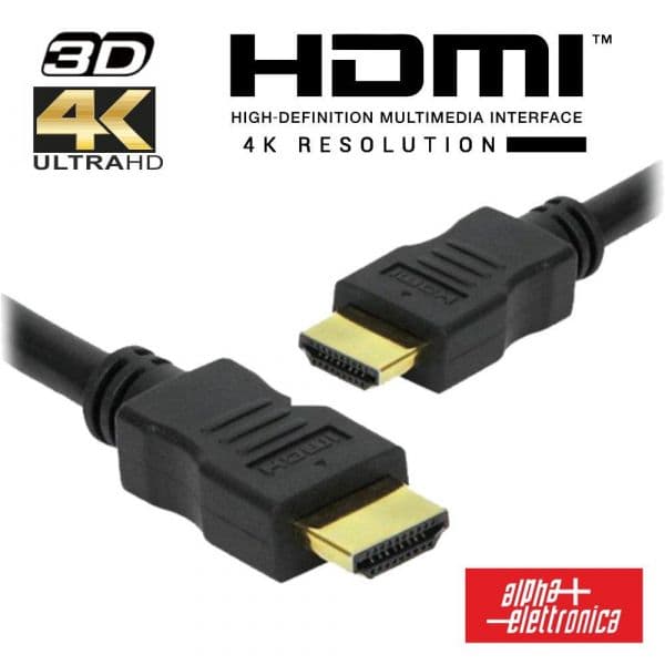 Alpha Elettronica Cabo Hdmi Gold Macho / Macho 2.2 4K Black 20m Alpha