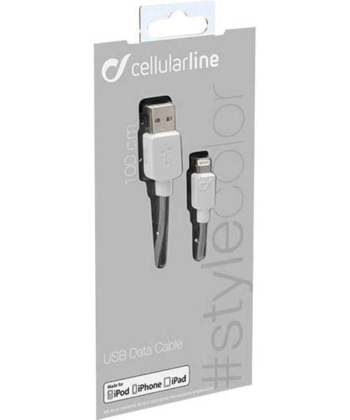 Cabo de Dados Cellularline Tipo A/Lightning USB 2.0 1 mt Branco