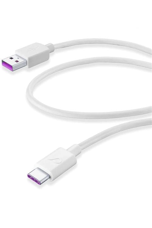 Cabo de Dados Cellularline Tipo A/Tipo C USB 2.0 1.2m Branco