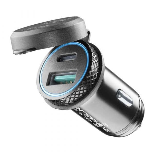 Cellular Line Carregador Isqueiro USB + USB-C Black