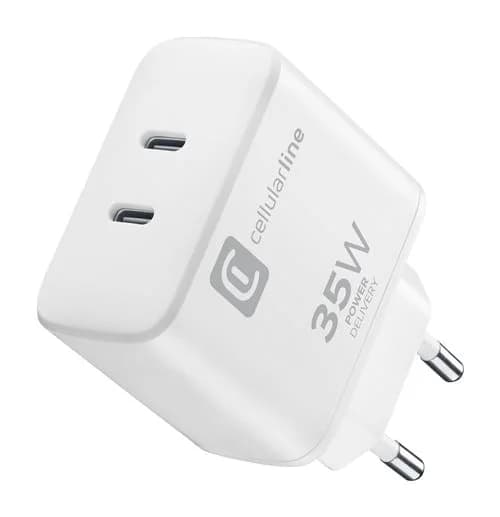 Carregador Telemóvel Cellularline Dual 2xUSB-C 35W