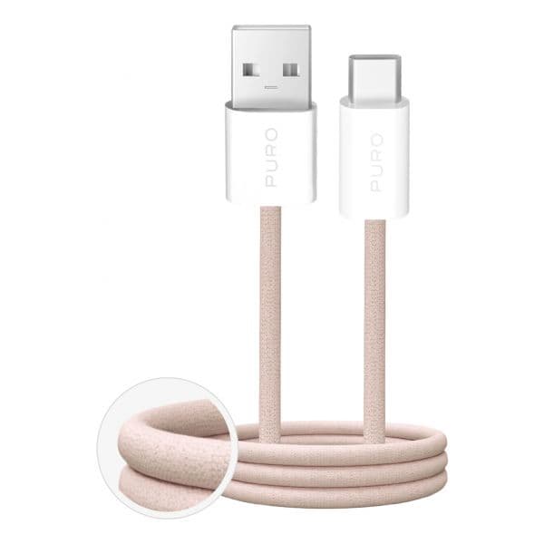Puro Fabrik 4 Cabo USB-A para USB-C 1.5m Sandshell