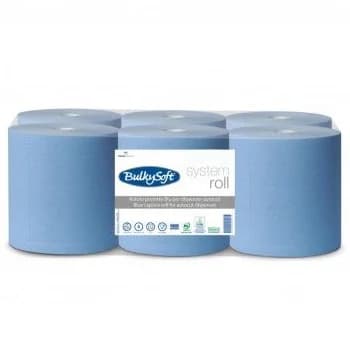 Bulkysoft Rolo Toalhas Mão Azul 150mx19cm 6un