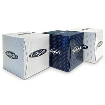 Bulkysoft Lenços Faciais Cubo 20.5x20.5cm Branco