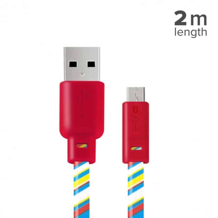 Tucano – Cabo Flat Fantasy USB-microUSB (red)