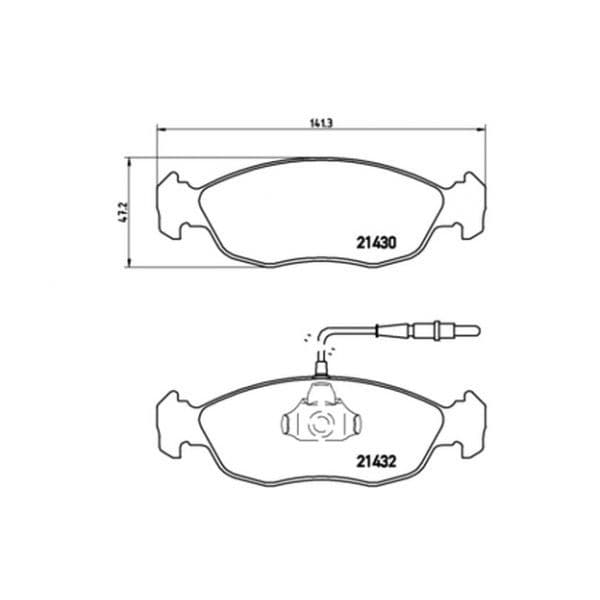 Brembo - P 61 054 - Jogo 4 pastilhas travão disco dianteiro - 8020584056301