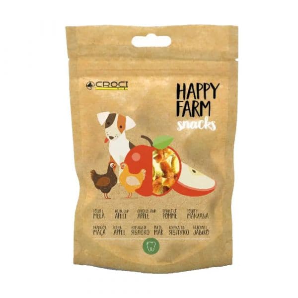 Croci Snacks Happy Farm com Frango e Maça para Cães 80g